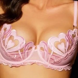 NWT - Honey Birdette Pink Heart Bra